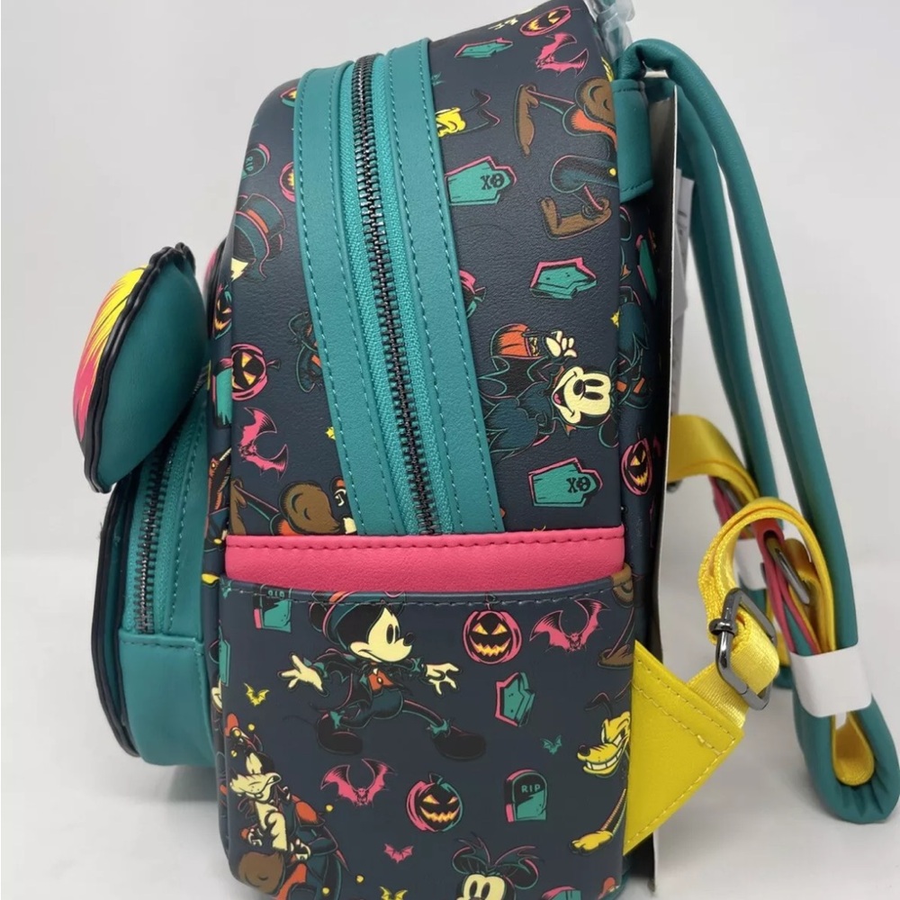 Loungefly Disney Parks Halloween Mickey Pumpkin BACKPACK Glows in the Dark NEW - Picture 5 of 7